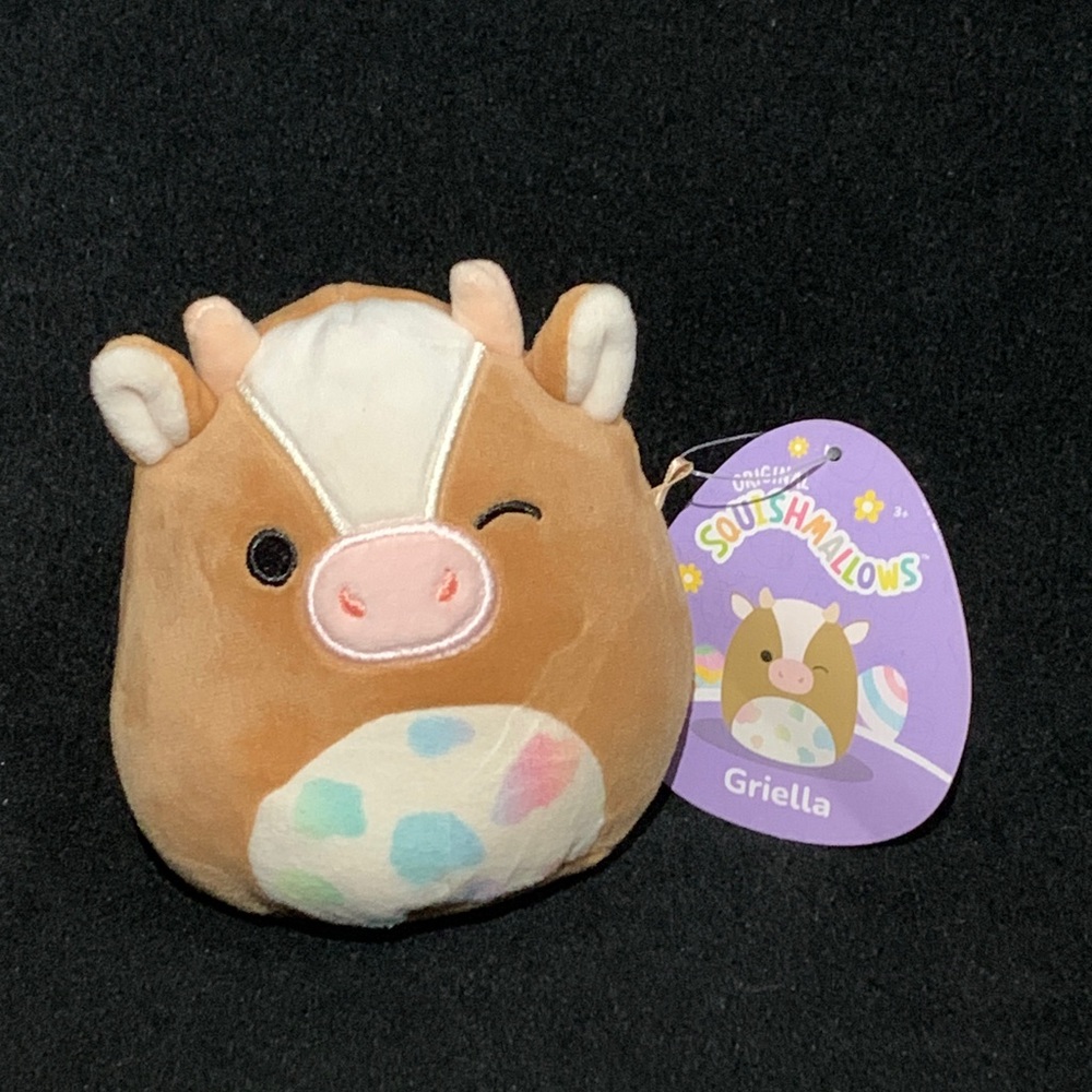 NWT Squishmallows Griella Highland Brown Cow 4”